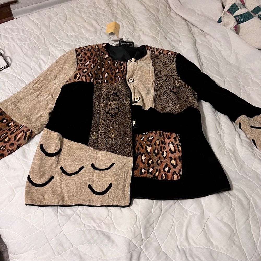 Indigo Moon Animal Print and Abstract Pattern Jacket